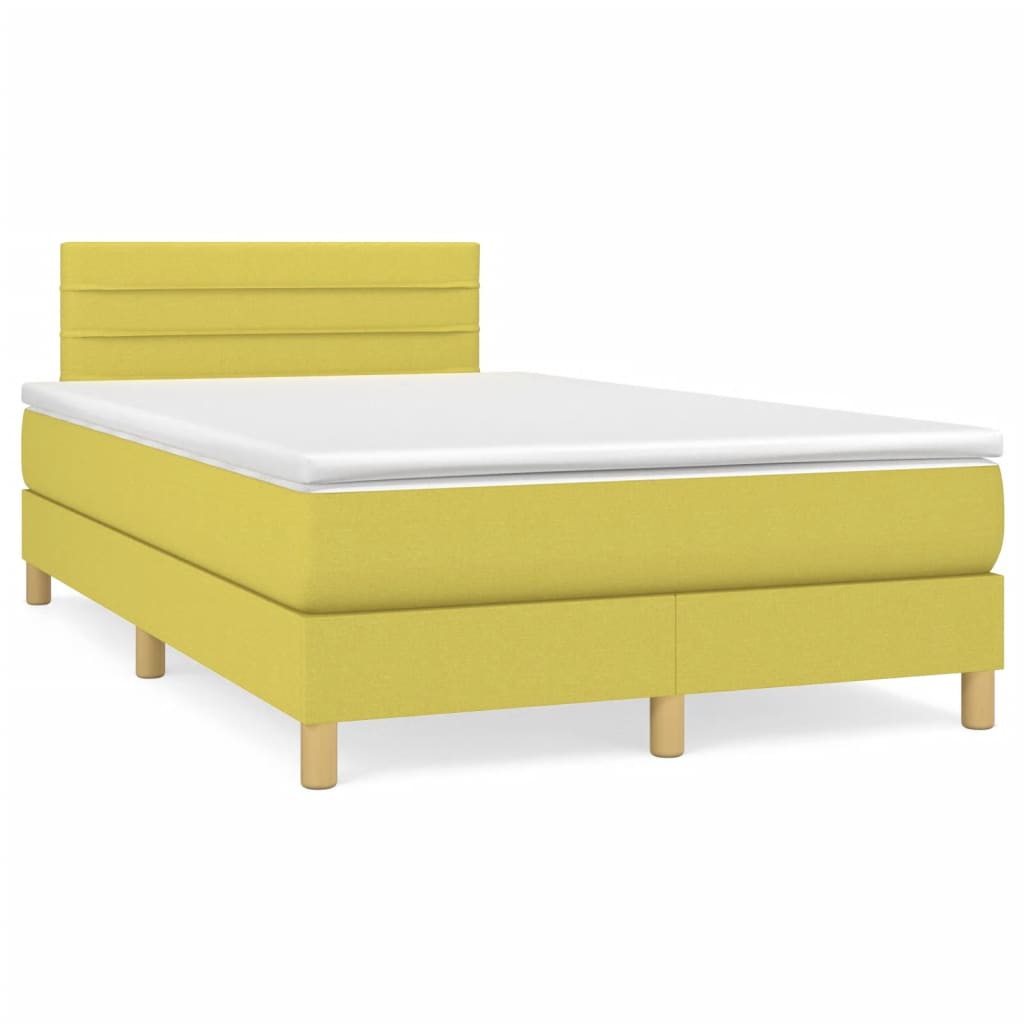 Κρεβάτι Boxspring με Στρώμα Πράσινο 120x200 εκ. Υφασμάτινο