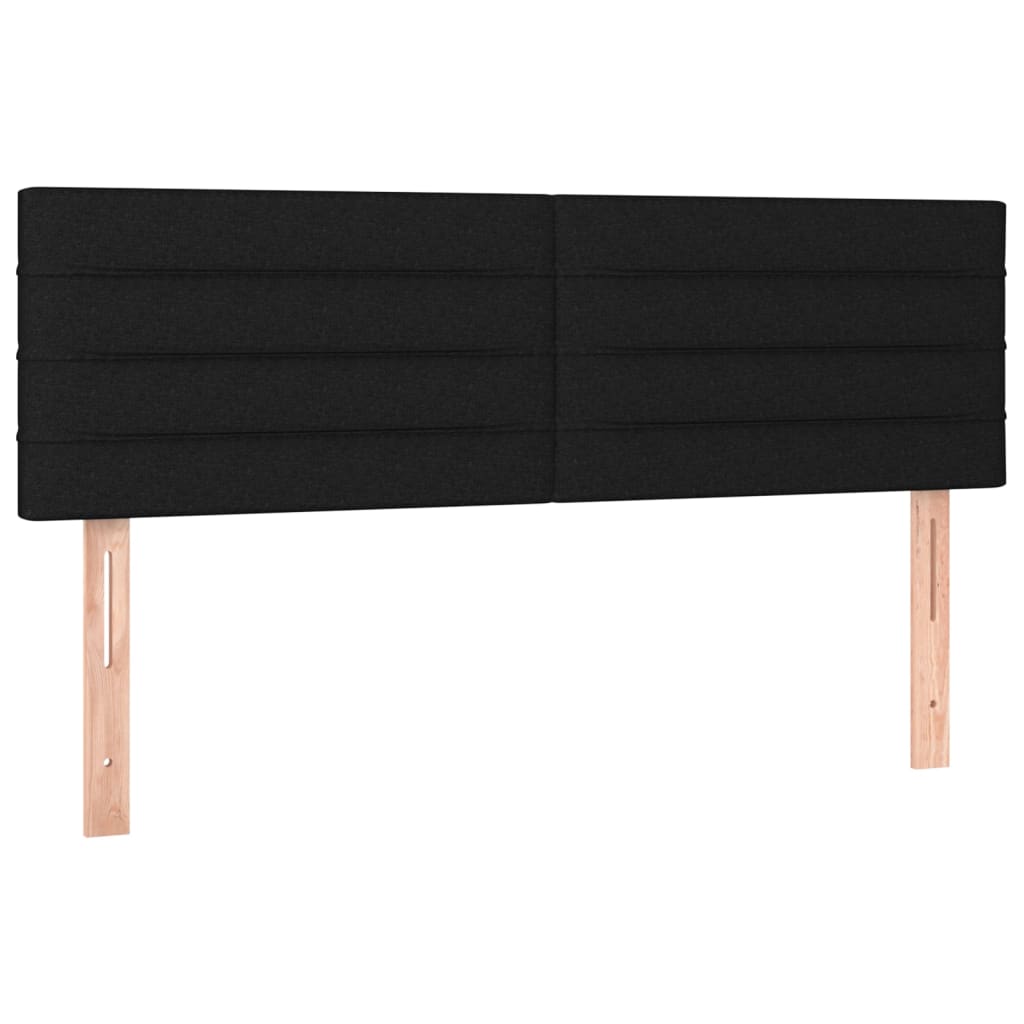 Κρεβάτι Boxspring με Στρώμα Μαύρο 140x190 εκ. Υφασμάτινο