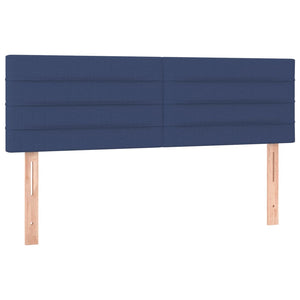 Κρεβάτι Boxspring με Στρώμα Μπλε 140x190 εκ. Υφασμάτινο