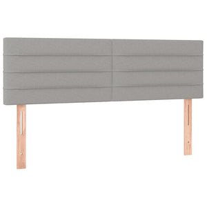 Κρεβάτι Boxspring με Στρώμα Ανοιχτό Γκρι 140x200 εκ. Υφασμάτινο