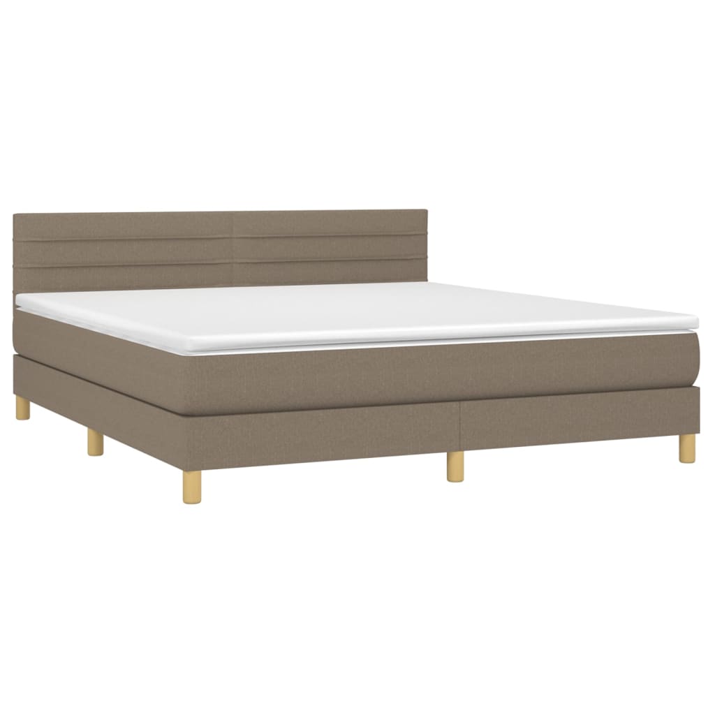 Κρεβάτι Boxspring με Στρώμα Taupe 180x200 εκ. Υφασμάτινο