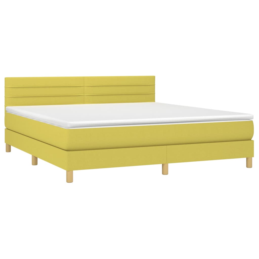 Κρεβάτι Boxspring με Στρώμα Πράσινο 180x200 εκ.Υφασμάτινο
