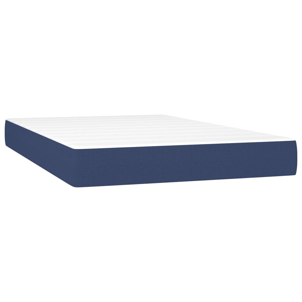 Κρεβάτι Boxspring με Στρώμα Μπλε 120x200 εκ. Υφασμάτινο