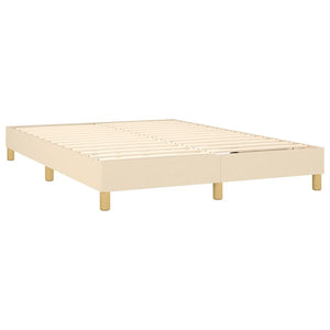 Κρεβάτι Boxspring με Στρώμα Κρεμ 140x190 εκ. Υφασμάτινο - Pakobazaar