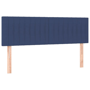 Κρεβάτι Boxspring με Στρώμα Μπλε 140x190 εκ. Υφασμάτινο