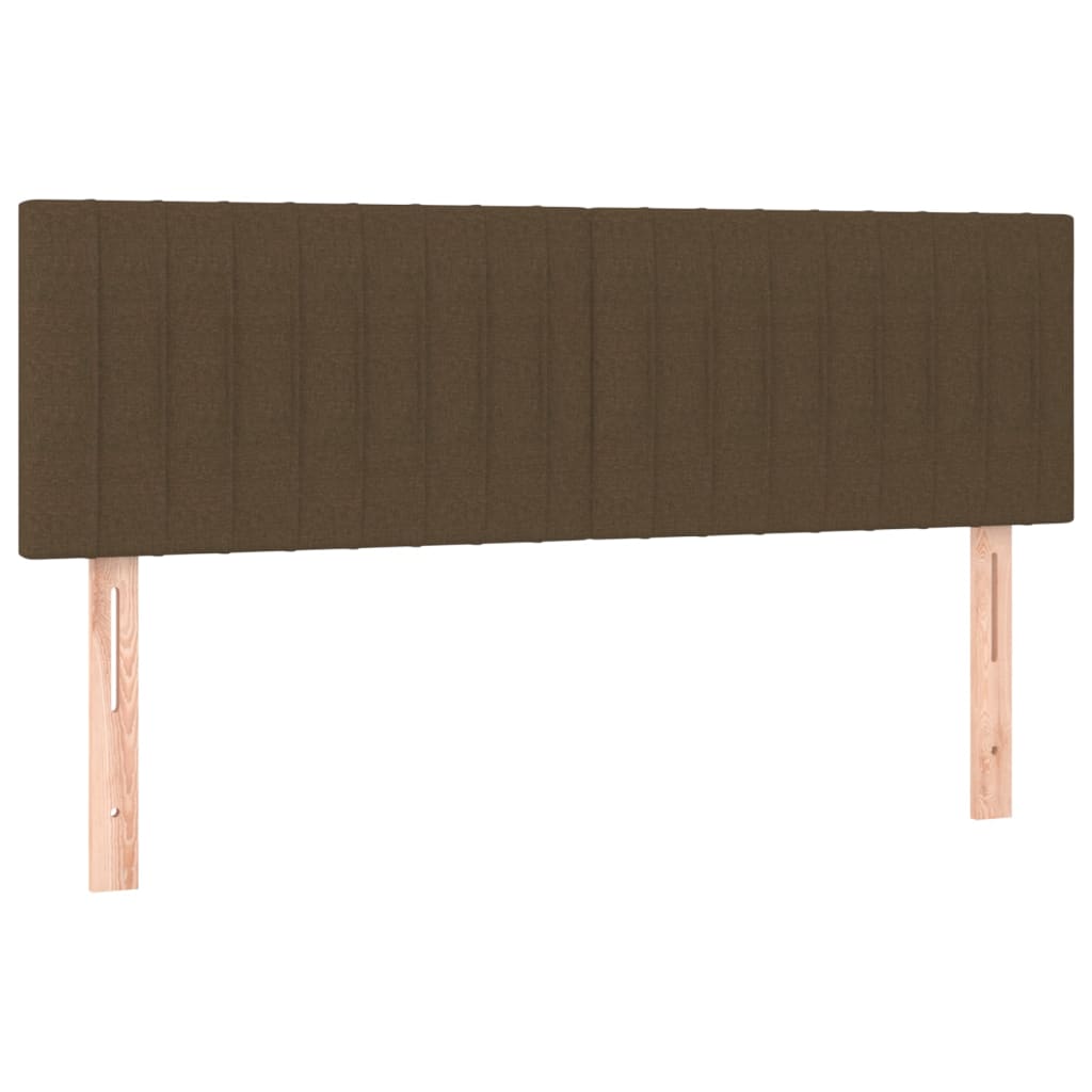Κρεβάτι Boxspring με Στρώμα Σκούρο Καφέ 140x200 εκ Υφασμάτινο