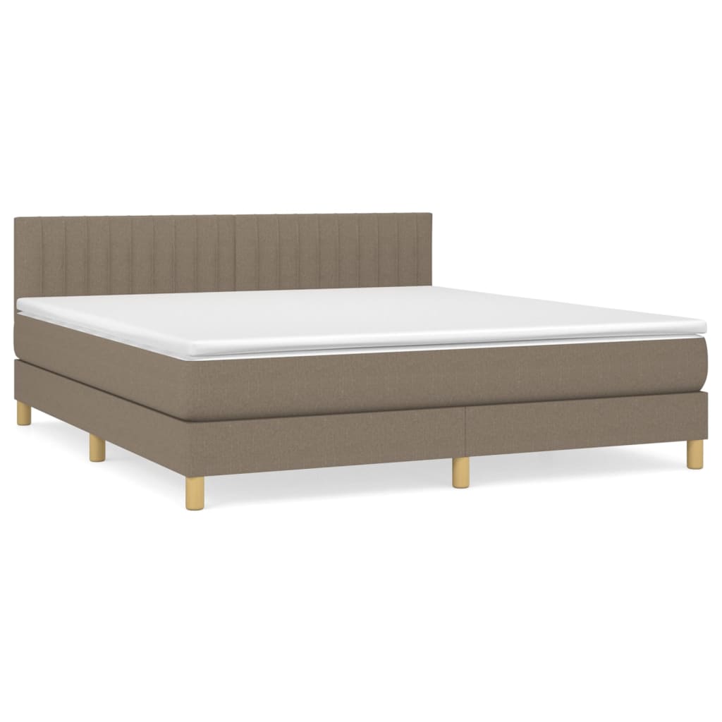 Κρεβάτι Boxspring με Στρώμα Taupe 180x200 εκ. Υφασμάτινο