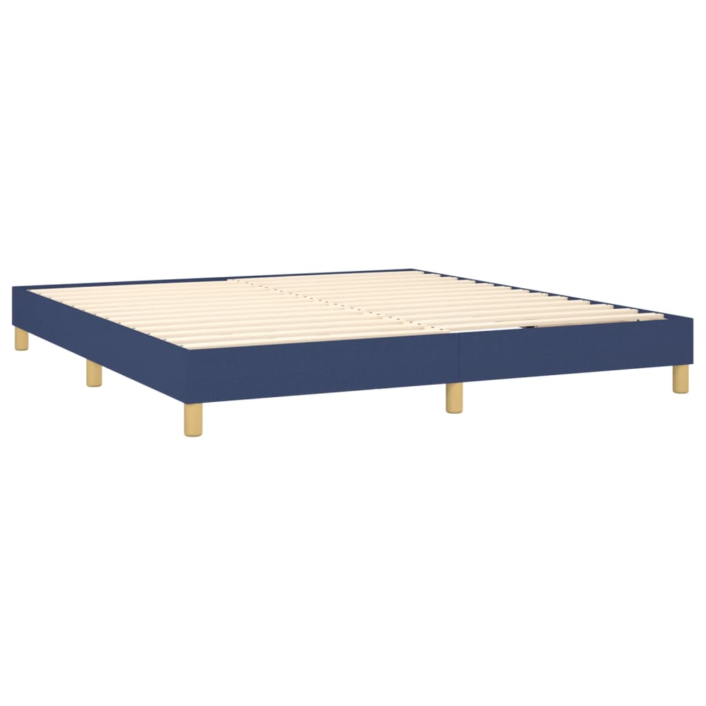 Κρεβάτι Boxspring με Στρώμα Μπλε 180x200 εκ. Υφασμάτινο