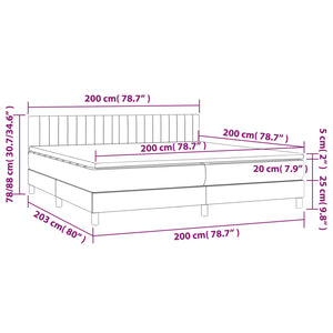 Κρεβάτι Boxspring με Στρώμα Μαύρο 200x200 εκ. Υφασμάτινο