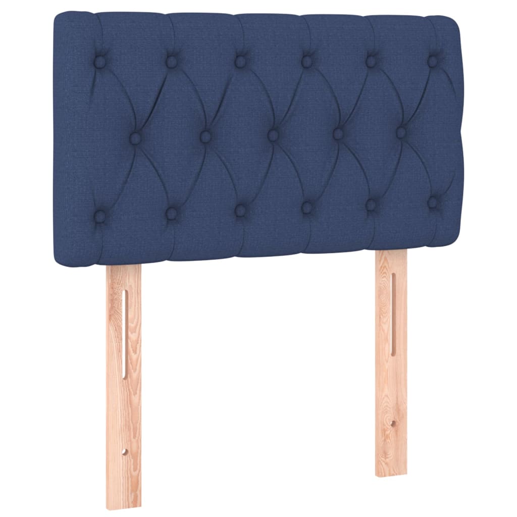 Κρεβάτι Boxspring με Στρώμα Μπλε 80x200 εκ. Υφασμάτινο