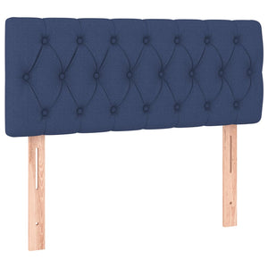 Κρεβάτι Boxspring με Στρώμα Μπλε 90x190 εκ.Υφασμάτινο