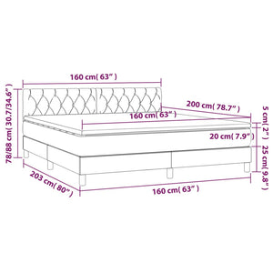 Κρεβάτι Boxspring με Στρώμα Πράσινο 160x200 εκ.Υφασμάτινο