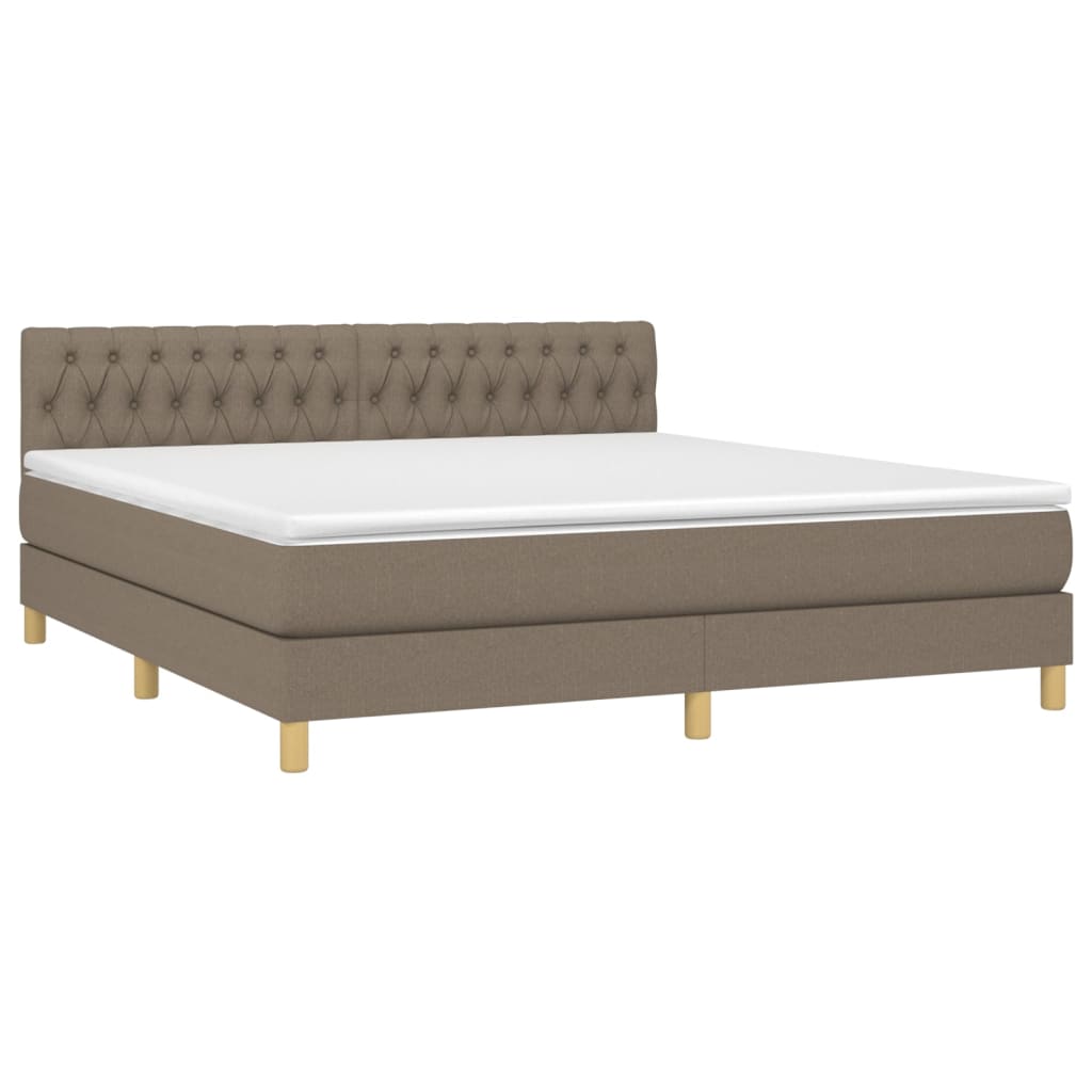 Κρεβάτι Boxspring με Στρώμα Taupe 180x200 εκ. Υφασμάτινο