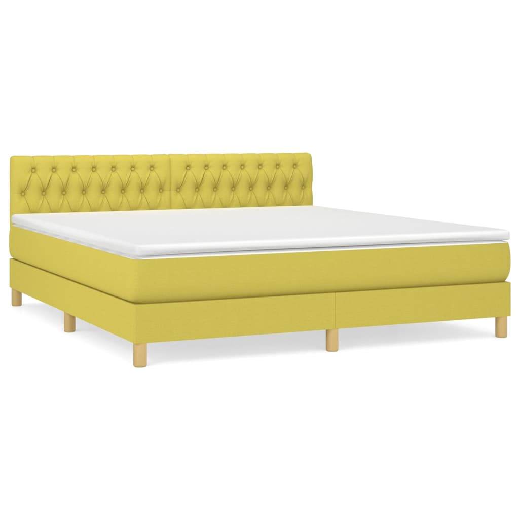 Κρεβάτι Boxspring με Στρώμα Πράσινο 180x200 εκ.Υφασμάτινο