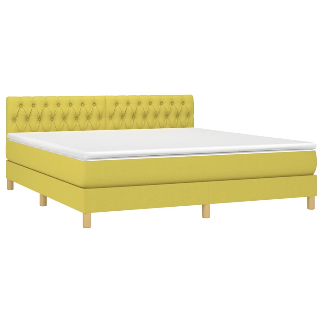 Κρεβάτι Boxspring με Στρώμα Πράσινο 180x200 εκ.Υφασμάτινο