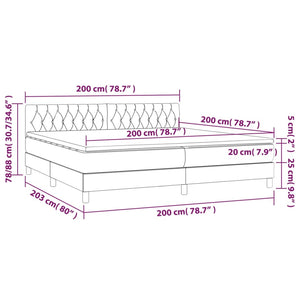 Κρεβάτι Boxspring με Στρώμα Μπλε 200x200 εκ. Υφασμάτινο