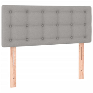 Κρεβάτι Boxspring με Στρώμα Ανοιχτό Γκρι 90x200 εκ. Υφασμάτινο
