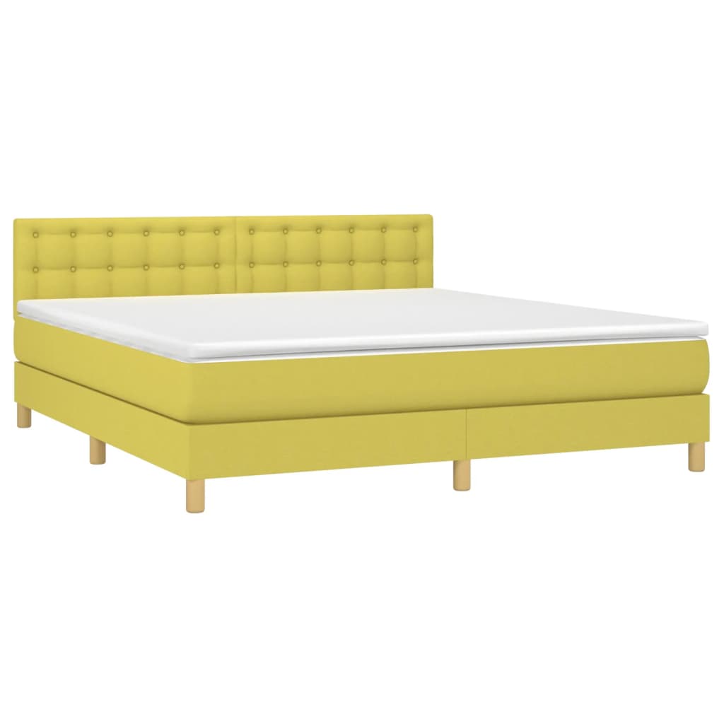 Κρεβάτι Boxspring με Στρώμα Πράσινο 180x200 εκ.Υφασμάτινο