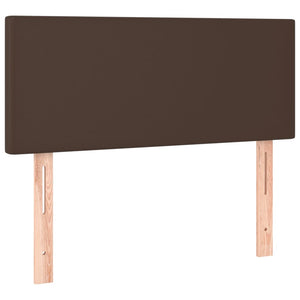 Κρεβάτι Boxspring με Στρώμα Καφέ 90x190 εκ. από Συνθετικό Δέρμα