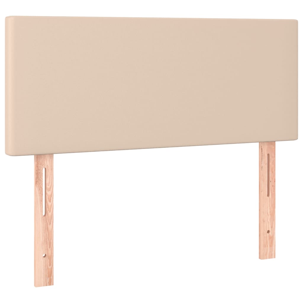 Κρεβάτι Boxspring με Στρώμα Καπουτσίνο 100x200εκ.από Συνθ.Δέρμα - Pakobazaar