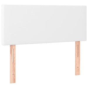 Κρεβάτι Boxspring με Στρώμα Λευκό 120x200εκ.από Συνθετικό Δέρμα - Pakobazaar