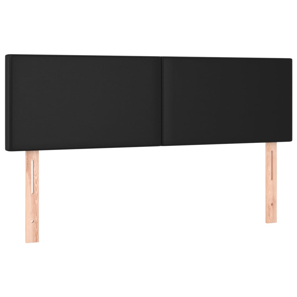 Κρεβάτι Boxspring με Στρώμα Μαύρο 140x190εκ.από Συνθετικό Δέρμα