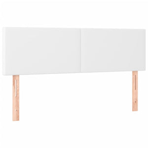 Κρεβάτι Boxspring με Στρώμα Λευκό 140x190εκ.από Συνθετικό Δέρμα