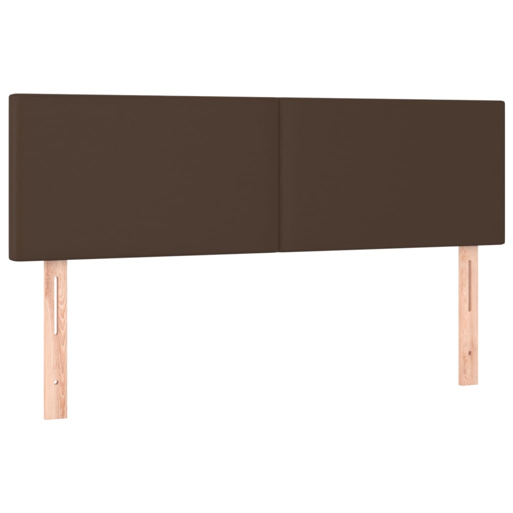 Κρεβάτι Boxspring με Στρώμα Καφέ 140x190εκ. από Συνθετικό Δέρμα
