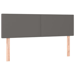 Κρεβάτι Boxspring με Στρώμα Γκρι 140x190εκ. από Συνθετικό Δέρμα