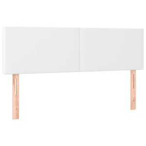 Κρεβάτι Boxspring με Στρώμα Λευκό 140x200εκ.από Συνθετικό Δέρμα