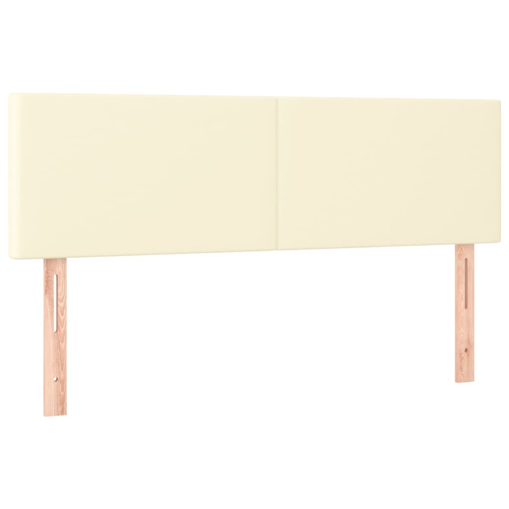 Κρεβάτι Boxspring με Στρώμα Κρεμ 140x200εκ. από Συνθετικό Δέρμα - Pakobazaar