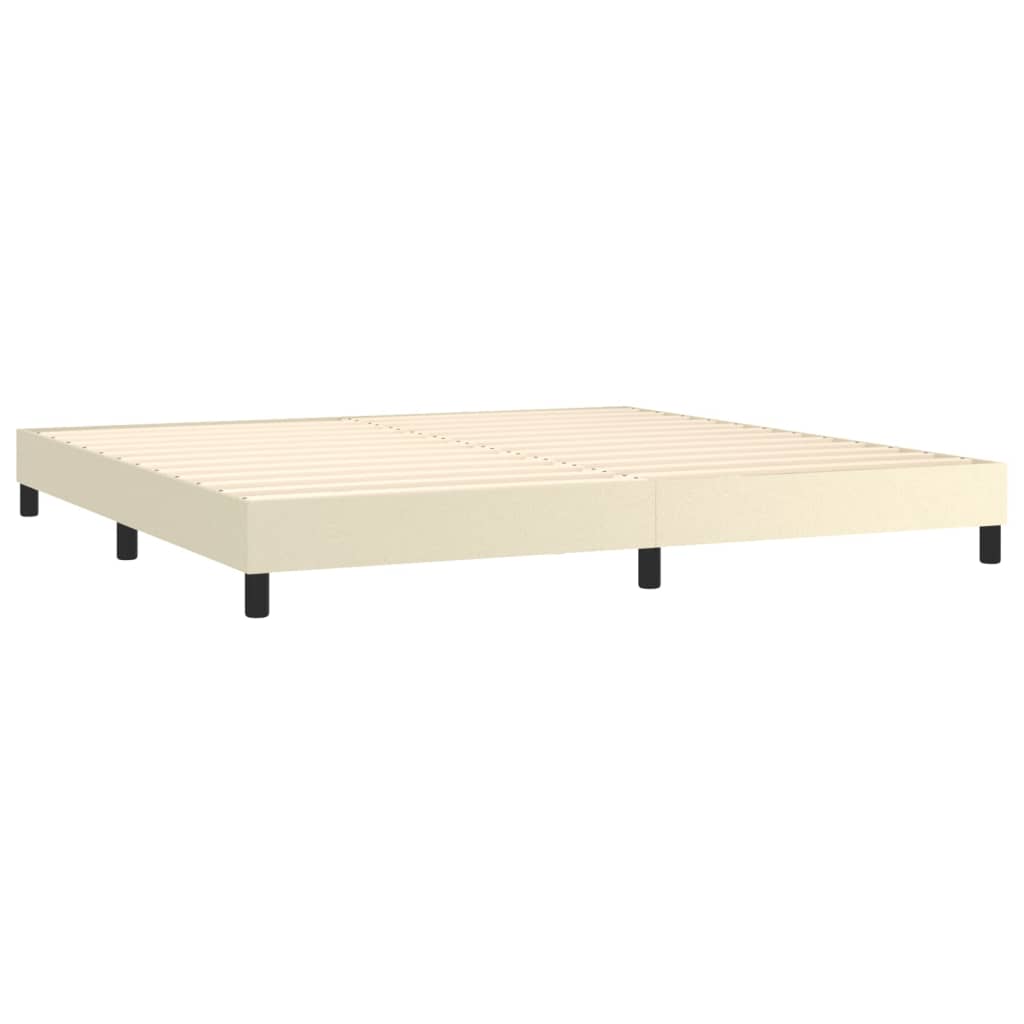 Κρεβάτι Boxspring με Στρώμα Κρεμ 200x200 εκ. Συνθετικό Δέρμα - Pakobazaar