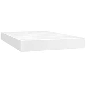 Κρεβάτι Boxspring με Στρώμα Λευκό 120x200εκ.από Συνθετικό Δέρμα