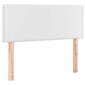Κρεβάτι Boxspring με Στρώμα Λευκό 120x200εκ.από Συνθετικό Δέρμα