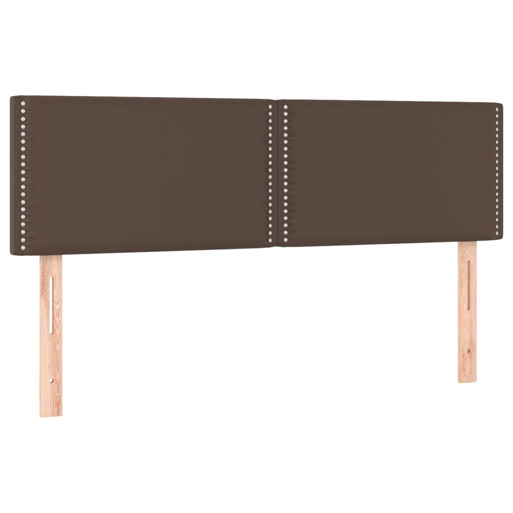 Κρεβάτι Boxspring με Στρώμα Καφέ 140x200εκ. από Συνθετικό Δέρμα - Pakobazaar