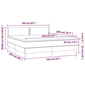 Κρεβάτι Boxspring με Στρώμα Μαύρο 160x200εκ.από Συνθετικό Δέρμα