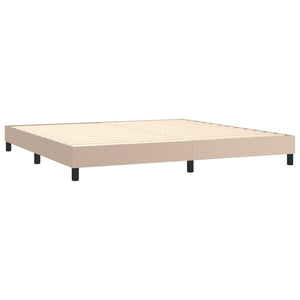 Κρεβάτι Boxspring με Στρώμα Καπουτσίνο 200x200εκ.από Συνθ.Δέρμα
