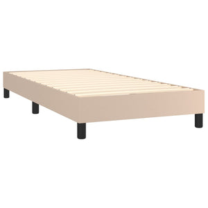 Κρεβάτι Boxspring με Στρώμα Καπουτσίνο 80x200 εκ. Συνθ. Δέρμα