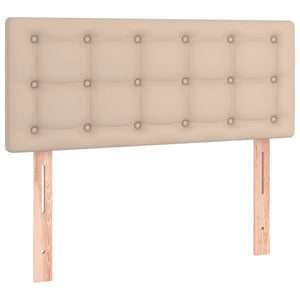 Κρεβάτι Boxspring με Στρώμα Καπουτσίνο 80x200 εκ. Συνθ. Δέρμα