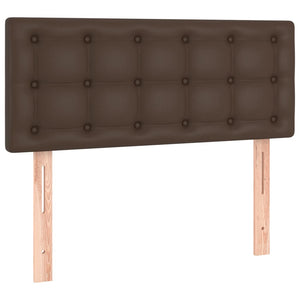 Κρεβάτι Boxspring με Στρώμα Καφέ 90x200 εκ. από Συνθετικό Δέρμα