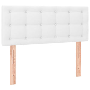 Κρεβάτι Boxspring με Στρώμα Λευκό 100x200εκ.από Συνθετικό Δέρμα