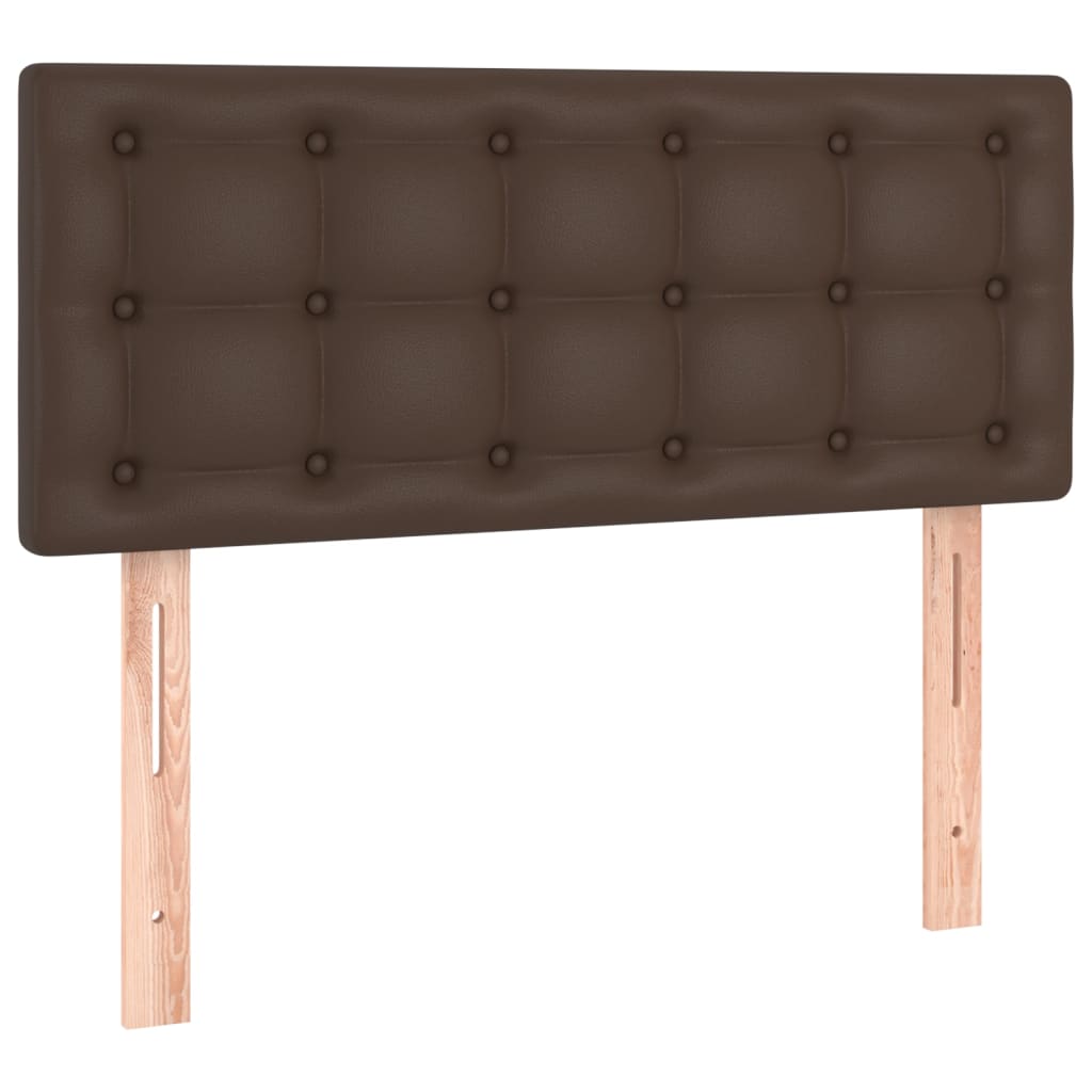 Κρεβάτι Boxspring με Στρώμα Καφέ 100x200εκ. από Συνθετικό Δέρμα