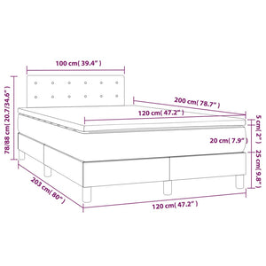 Κρεβάτι Boxspring με Στρώμα Καφέ 120x200εκ. από Συνθετικό Δέρμα