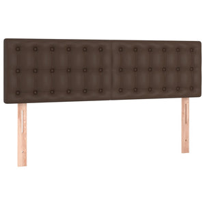 Κρεβάτι Boxspring με Στρώμα Καφέ 140x200εκ. από Συνθετικό Δέρμα