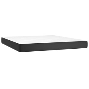 Κρεβάτι Boxspring με Στρώμα Μαύρο 180x200εκ.από Συνθετικό Δέρμα