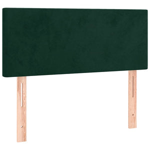 Κρεβάτι Boxspring με Στρώμα Σκούρο Πράσινο 80x200 εκ. Βελούδινο