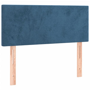 Κρεβάτι Boxspring με Στρώμα Σκούρο Μπλε 90x190 εκ. Βελούδινο