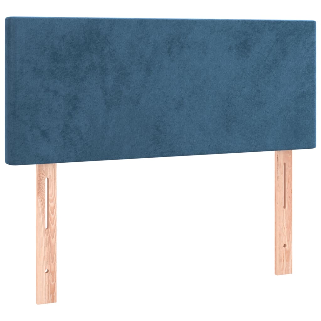Κρεβάτι Boxspring με Στρώμα Σκούρο Μπλε 90x200 εκ. Βελούδινο