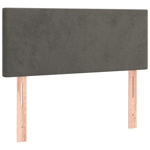 Κρεβάτι Boxspring με Στρώμα Σκούρο Γκρι 100x200 εκ. Βελούδινο