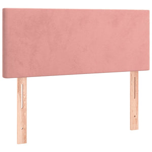 Κρεβάτι Boxspring με Στρώμα Ροζ 100x200 εκ. Βελούδινο